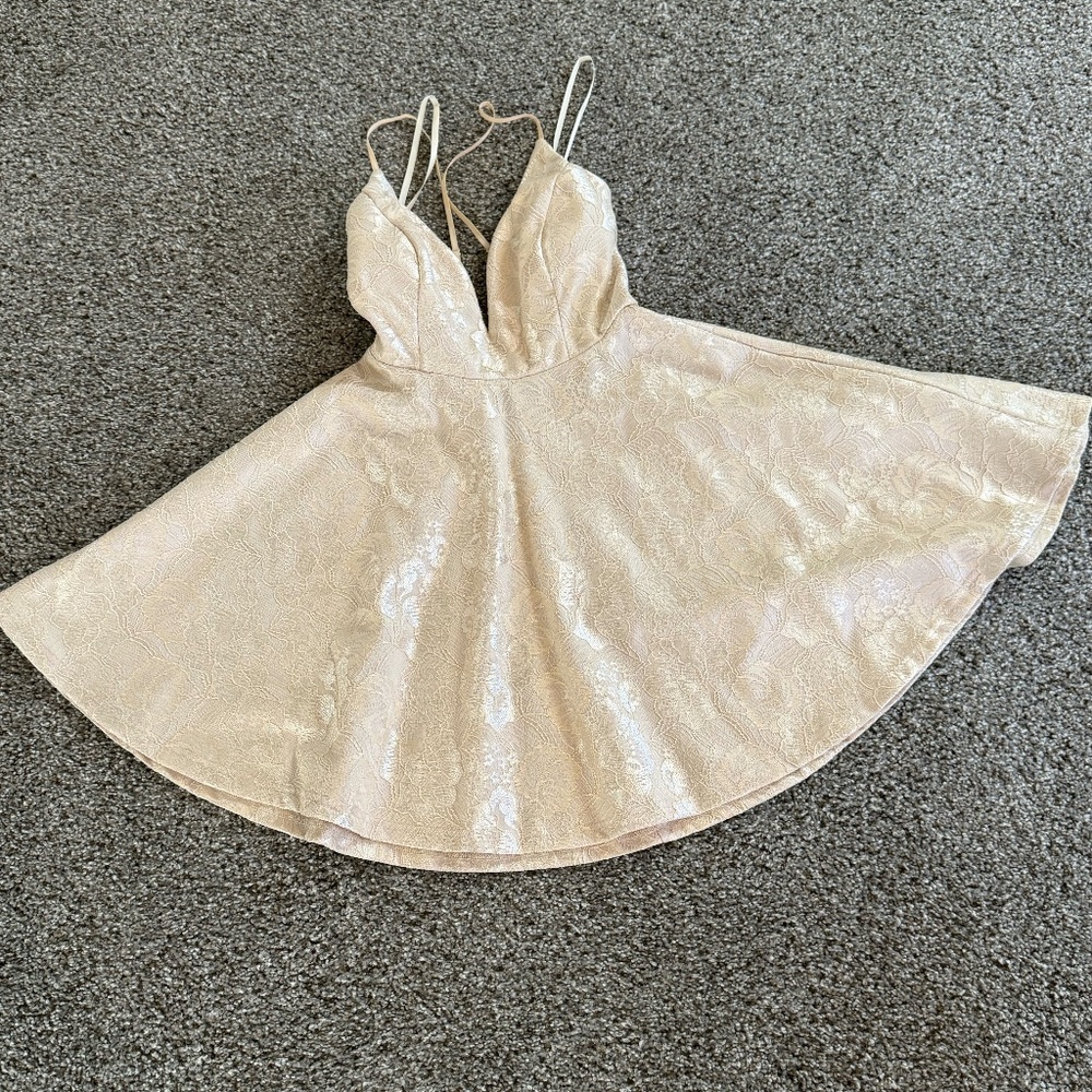 Ivory printed skater dress
